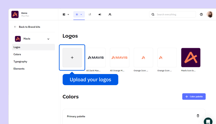 The third step to creating a brand kit in Creatopy.