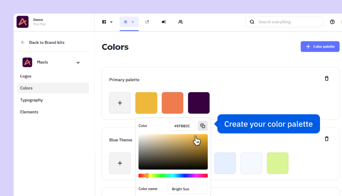 The fourth step to creating a brand kit in Creatopy.