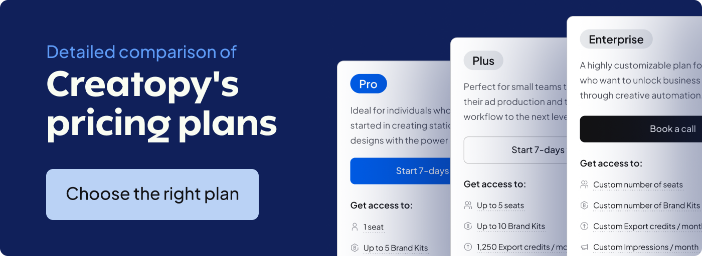 Detailed Comparison Of Creatopys Pricing Plans