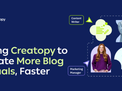featured image with copy that says using creatopy to create more blog visuals, faster