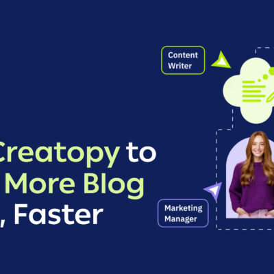 featured image with copy that says using creatopy to create more blog visuals, faster