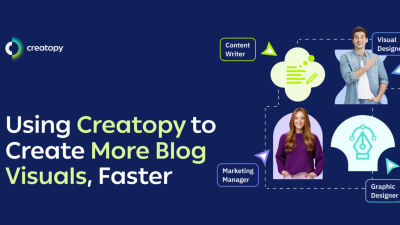 featured image with copy that says using creatopy to create more blog visuals, faster